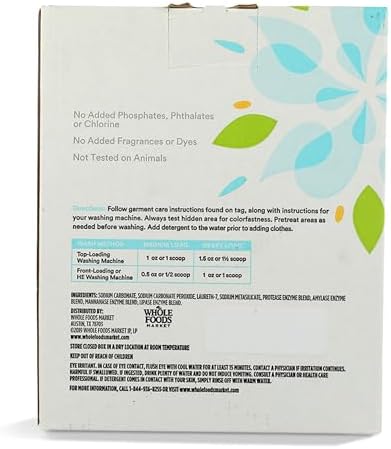 365 by Whole Foods Market, Powdered Laundry Detergent, Unscented, 80 HE Loads, 80 Ounce