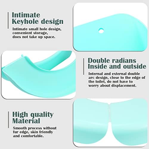 Adult Folding Toilet Pad Toilet Seat Plastic Toilet Cushion Washable Foldable Portable Toilet Seat Cover for Home Travel Office (Green)