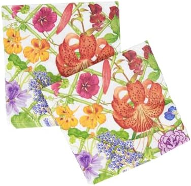 Caspari Floral Trellis Luncheon Napkins - 20 Per Package