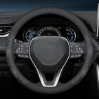 Car Steering Wheel Cover for Jeep Gladiator 2019–2025 2026 JT,Breathable Perforated Auto Steering Wheel Protector, Non-Slip Sporty Grip,Comfortable Sweat-Proof Vehicle Interior Trim,O-C