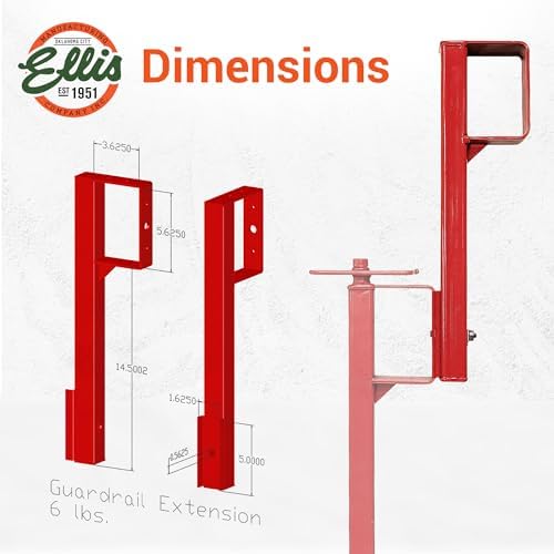 Ellis Manufacturing Company Guardrail Extension - Steel Construction with Powder Coat Finish - Adds 15 Inches to Standard Rail - Linear Guide