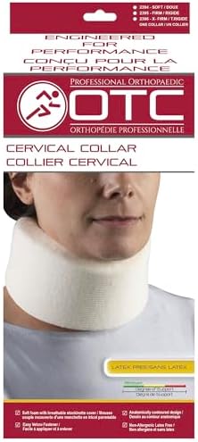 OTC Cervical Collar, Soft Contour Foam, Neck Support Brace, White Narrow 2.5" Depth, Large