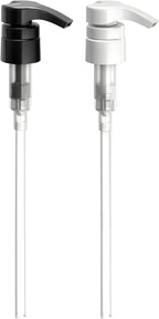 Bar5F 1-Liter Pumps for Shampoo and Conditioner Bottles for 33.8-Ounce Professional Salon Brands (White & Black)