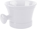 Linkidea Ceramic Shaving Mug with Knob Handle, Deep Lathering Bowl for Men, Wet Shaving Cup Compatible with Shaving Brushes, Razor Soap & Cream Holder, Grooming Accessory (White)