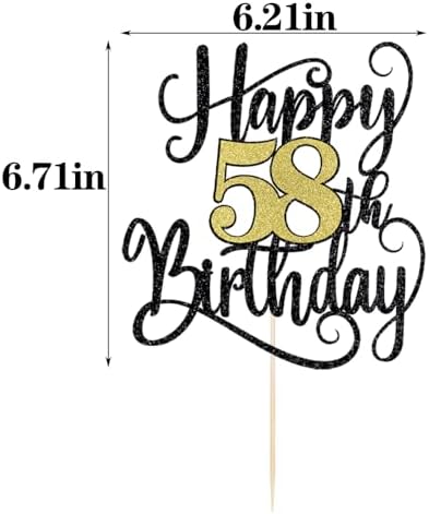happy 58th birthday cake topper,58 birthday party cake decorations
