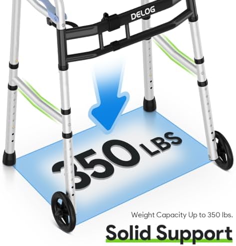 Delog Narrow Walkers for Seniors, Small Walkers for Seniors Tight Spaces Support Up to 350lbs, Standard Walkers for Adults