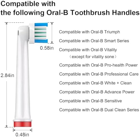 4 Pcs Replacement Toothbrush Heads Compatible with Oral-B Braun, Professional Electric Brush Heads for Oral B Replacement Heads Refill Pro 500/1000/1500/3000/3757/5000/7000/7500/8000