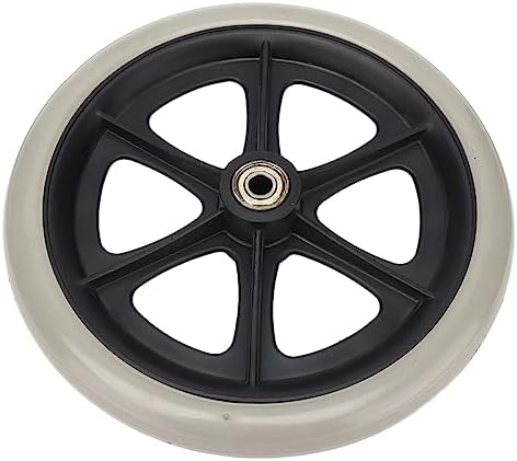 Akozon 8in PU Wheelchair Wheel Replacement with Ball Bearing, Skidproof Walker Caster for Rollator, Grey