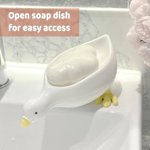 Soap Dish for Shower,Soap Holder Shower,Soap Bar Holder Saver,Cute Duck Style 1 PCS