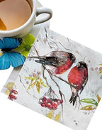 20-ct Robin 13x13 Christmas Napkins for Decoupage, Winter Bird, Fall & Thanksgiving Decorative Paper Napkins