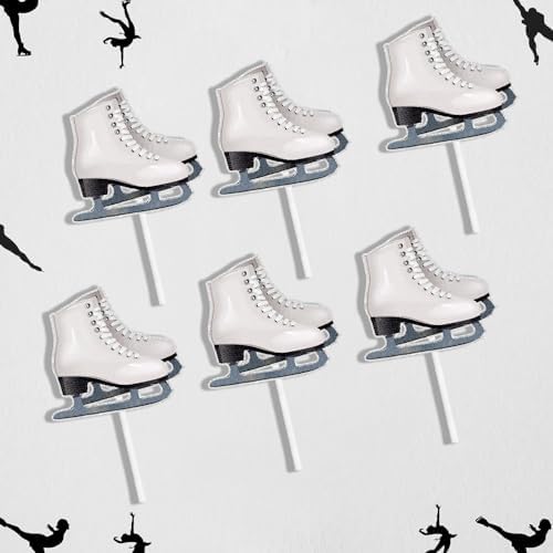 Ice Skating Cupcake Toppers 18-Piece Icelandic Themed Happy Birthday Decorations, This is a great ice skating themed birthday party, baby shower or retro ice skating party decoration. SugarGera