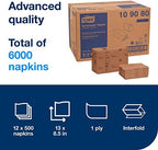 Tork Xpressnap® White Dispenser Napkin N4, One-at-a-Time Dispensing,1-ply, 1/4 Fold, 13" x 8.5 ", 12 x 500 Napkins, 109080