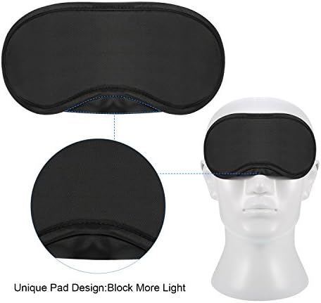 10 Pack Sleep Mask Eye Mask Shade Cover Sleeping Night Blindfold Lightweight Comfortable Soft Eyeshade Cover with Nose Pad and Adjustable Strap for Women Men Travel Sleep Shift Work Naps, Black