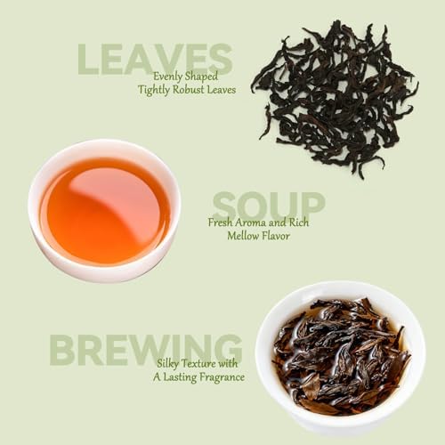 NASLAPH Da Hong Pao Loose Leaf, Wuyi Rock Oolong Tea with Fragrant and Mellow, Exquisite Traditional Craftsmanship, China Wuyi Mountain Big Red Robe Oolong Tea AAA特级 大红袍 乌龙茶 中国功夫岩茶 1.76 Oz