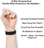 AcuBalance Women's Menopause Relief Wristband - Black Cooling Acupressure Bracelet for Hot Flashes, Sleep, Mood, and Daily Support - Stretch Slip-On Comfort