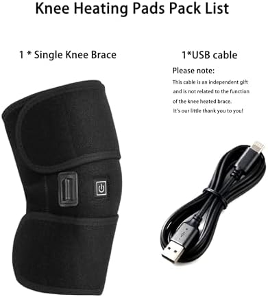 USB Heated Knee Wrap | Adjustable Thermal Brace for Arthritis & Joint Pain Relief, Portable Electric Heating Pad for Men & Women (Power Bank Not Included)