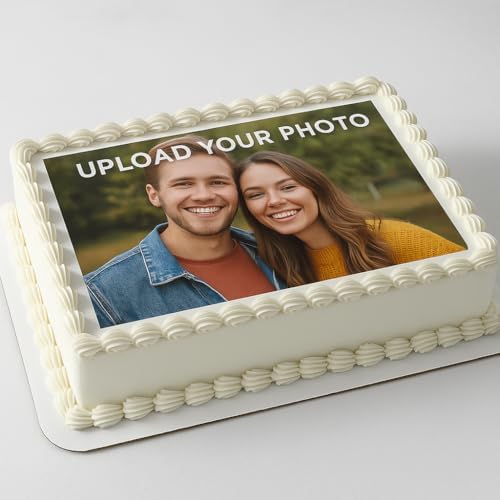 CUSTOM EDIBLE PHOTO CAKE TOPPER: Make Your Celebration Truly One-Of-A-Kind! Upload Your Favorite Photo for an Eye-Catching, Personalized Edible Cake Topper - 8"X10.5"
