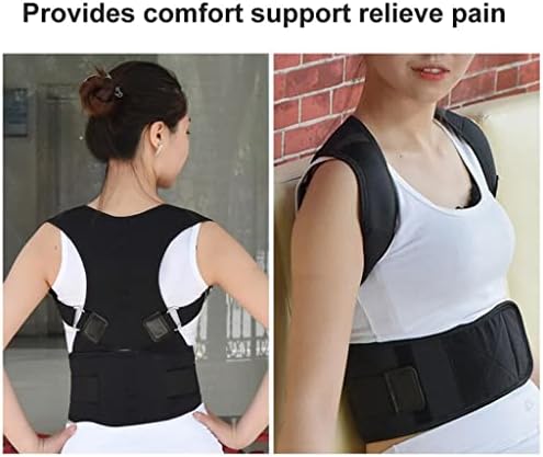 Women Men Orthopedic Corrector Back Support Shoulder Corset Back Brace Support Posture Correction Belt (Color : Black Size : L code) (Black XL code)
