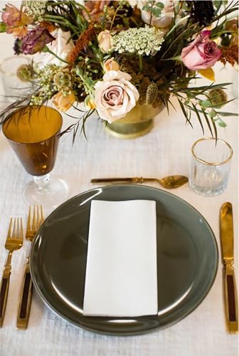 AMERICAN HOMESTEAD Paper Napkins - White Disposable Linen-Like Dinner Napkins - Restaurant-Quality Table Serviettes for Weddings, Parties, and Events - 15.75" x 15.75" - 50 Count