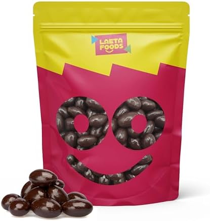 Dark Chocolate Covered Almonds | 2 Lb Bulk Bag | Roasted Chocolate Covered Nuts | Crunchy Office Candy Snack | Gourmet Party Favor & Gift Basket Filler
