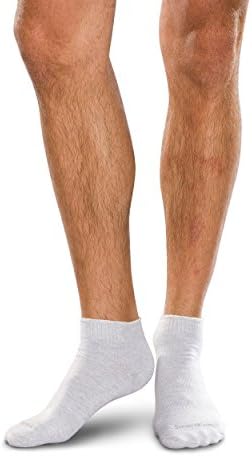 Seamless Mini-Crew Socks 3-Pack for Diabetes, Arthritis or Sensitive Feet (Black, White, Grey - Large)
