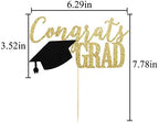 PALASASA Congrats Grad Cake Topper, 2026 Graduate Party Decorations (Gold 6.6inch)