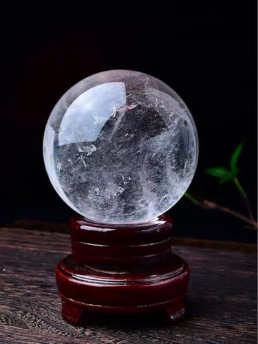 NIBHZ Natural White Crystal Ball Ornaments Crystal Ball Home Desk Mascot Ornaments East China Sea Natural Crystal Stone,White,40mm