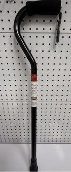 Aluminum Offset Handle Cane Crutches with Foam Handle, Adjustable Height, Black