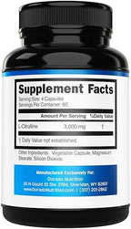 L Citrulline 3000mg Supplement (240 Capsules) Support L Arginine & Nitric Oxide Pills - L-Citrulline For Men & Women - Muscle Recovery & Pump Supplement - 3rd Party Tested, Vegan, Non-GMO - USA Made