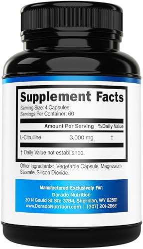 L Citrulline 3000mg Supplement (240 Capsules) Support L Arginine & Nitric Oxide Pills - L-Citrulline For Men & Women - Muscle Recovery & Pump Supplement - 3rd Party Tested, Vegan, Non-GMO - USA Made