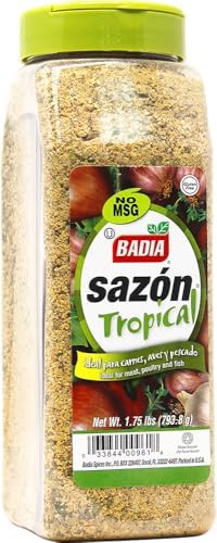 Badia Sazon Tropical, 1.75 lbs - Zesty Blend for Meats, Poultry, Seafood (Pack of 2)