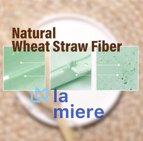 LA MIERE Retainer Case Wheat Straw Denture Case, Orthodontic Dental Case, Mouth Guard Case, Denture Box, Teeth Aligner Case, Celery Green