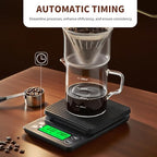 Coffee Scale with Timer - 0.1g Accurate, 3kg Drip Espresso Scale for Pour Over Coffee, Portable Digital Kitchen Food Scale with, LCD Displa, Non-Slip Mat (Including Batteries) - Black