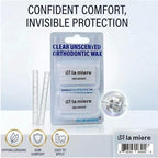 LA MIERE Braces Wax, Orthodontic Wax, 2 Boxes Precut Transparent Unscented Wax, for Brackets and Wires, Irritation Relief, Individually Wrapped