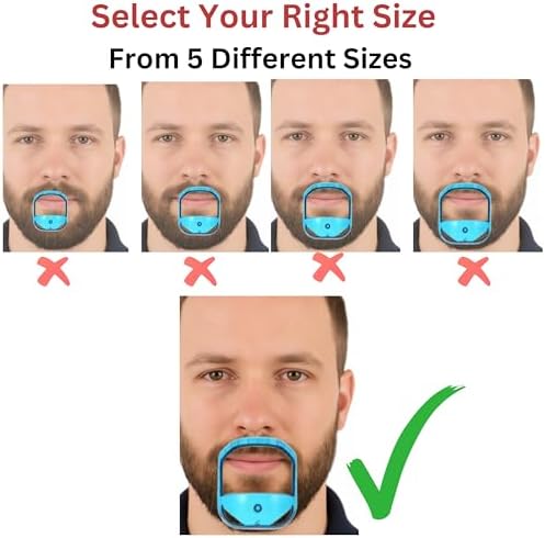 Goatee Beard Shaper Template for Men, Goatee & Beard Trimming Shaving Kit, Saves Time (Blue)