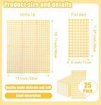SietDESEO 25 Pieces 3-ply Yellow Gingham Napkins 13 x 15.7 Inches Guest Bathroom Napkins Disposable Hand Towels for Bathroom Wedding Birthday Party Paper Dinner Napkins