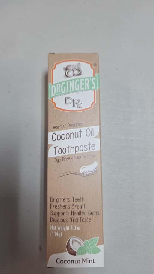 Dr. Ginger's Coconut Oil Fluoride Free Toothpaste 4oz 2pcs