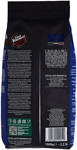 Caffe Vergnano Espresso Roast "Crema 800 Blend" Whole Bean Coffee | 2.2 Lb Bag (1 kilo) | Imported from Italy