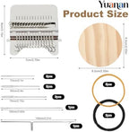 Mini Loom Machine Kit, Wooden Weaving Tool with Stainless Steel Needles, Loom Type Weave Tool for Beginners Quickly Mending Jeans Mending Socks Clothes