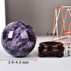 Large Dream Amethyst Crystal Ball with Stand Healing Crystals Sphere for Meditation, Divination, Witchcraft 100-110mm/3.9-4.3"