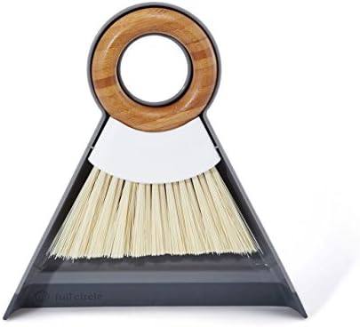 Full Circle and Brush Set, White Tiny Team Mini Dustpan & Tough Stuff All-Purpose Scrub Brush, White 4.45" x 5.12" x 3.82"