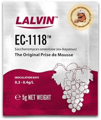 Lalvin EC-1118 Wine Yeast (10 Pack) - Champagne Yeast - Make Wine Cider Mead Kombucha At Home - 5 g Sachets - Saccharomyces cerevisiae - Sold by CAPYBARA Distributors Inc.