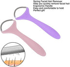 2pcs Spring Facial Hair Remover,Stainless Steel and Plastic Portable Threading Face Epilator for Women, Upper Lip Chin Cheeks Neck Mustache and Upper Lip Hair,in and