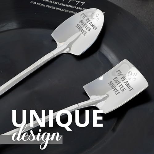 INNObeta Peanut Butter Spoon, 2 Pcs Engraved Ice Cream Shovels, My Peanut Butter Shovel