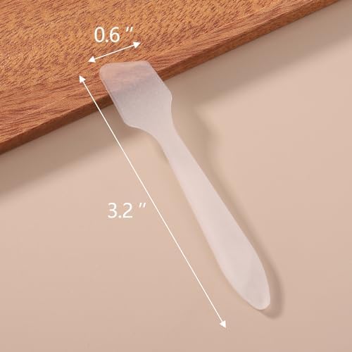 Tbestmax 300 PCS Mini Cosmetic Spatulas 3.2" x 0.6" Disposable Makeup Plastic Spatulas Clear for Facial Creams and Skin Care