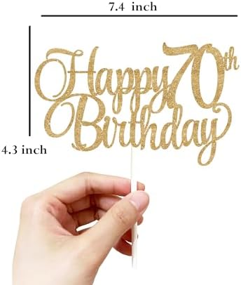 70th birthday decorations, 70th Birthday Cake Toppers Gold Glitter, 70 cake topper, 70th Birthday Cake Topper, 70 Decorations for Cake, 70 Birthday Decorations