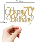 70th birthday decorations, 70th Birthday Cake Toppers Gold Glitter, 70 cake topper, 70th Birthday Cake Topper, 70 Decorations for Cake, 70 Birthday Decorations