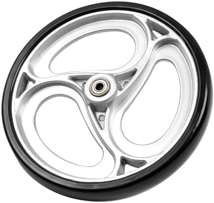 Wealrit 2 Pcs Wheels Replacement for Wheelchairs Solid 10 Inch Walker Wheels Replacement Drive Rollator Wheels Parts(Silver, 9.3 Inch)