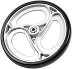 Wealrit 2 Pcs Wheels Replacement for Wheelchairs Solid 10 Inch Walker Wheels Replacement Drive Rollator Wheels Parts(Silver, 9.3 Inch)
