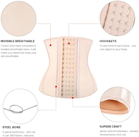 KIMIKAL Women Waist Trainer Corset Belt: Under Clothes Sport Tummy Control Long Torso Shapewear for Women